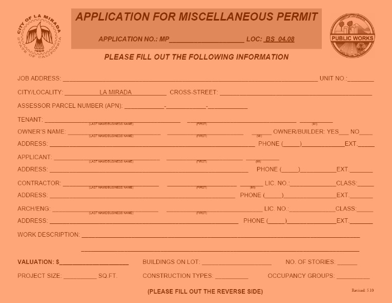 Misc Permit