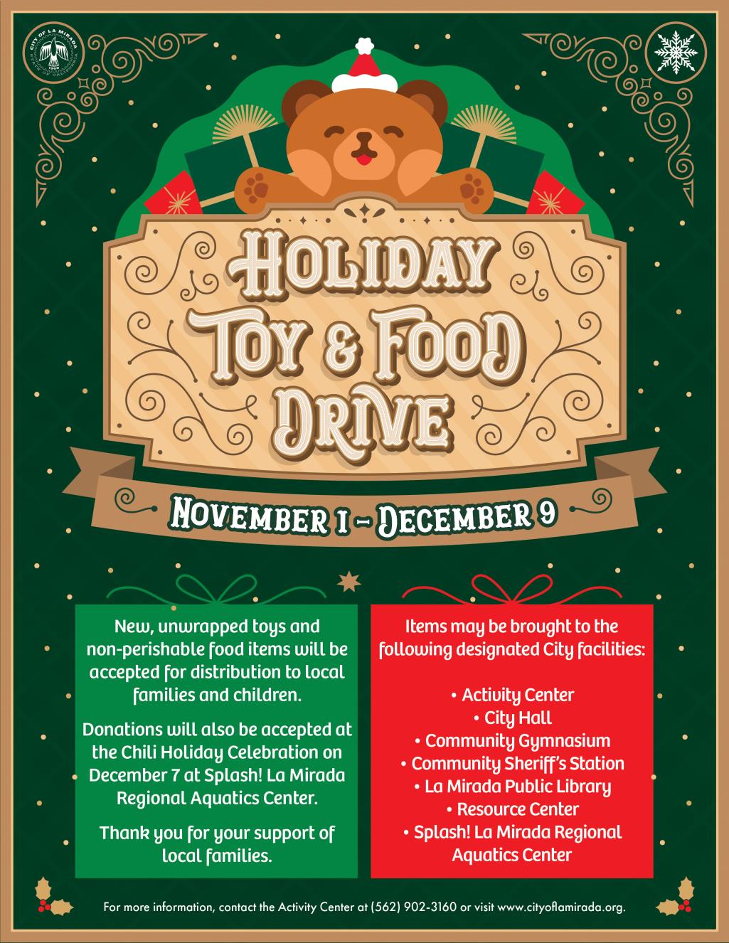 Holiday Toy and Food Drive 2024 flyer